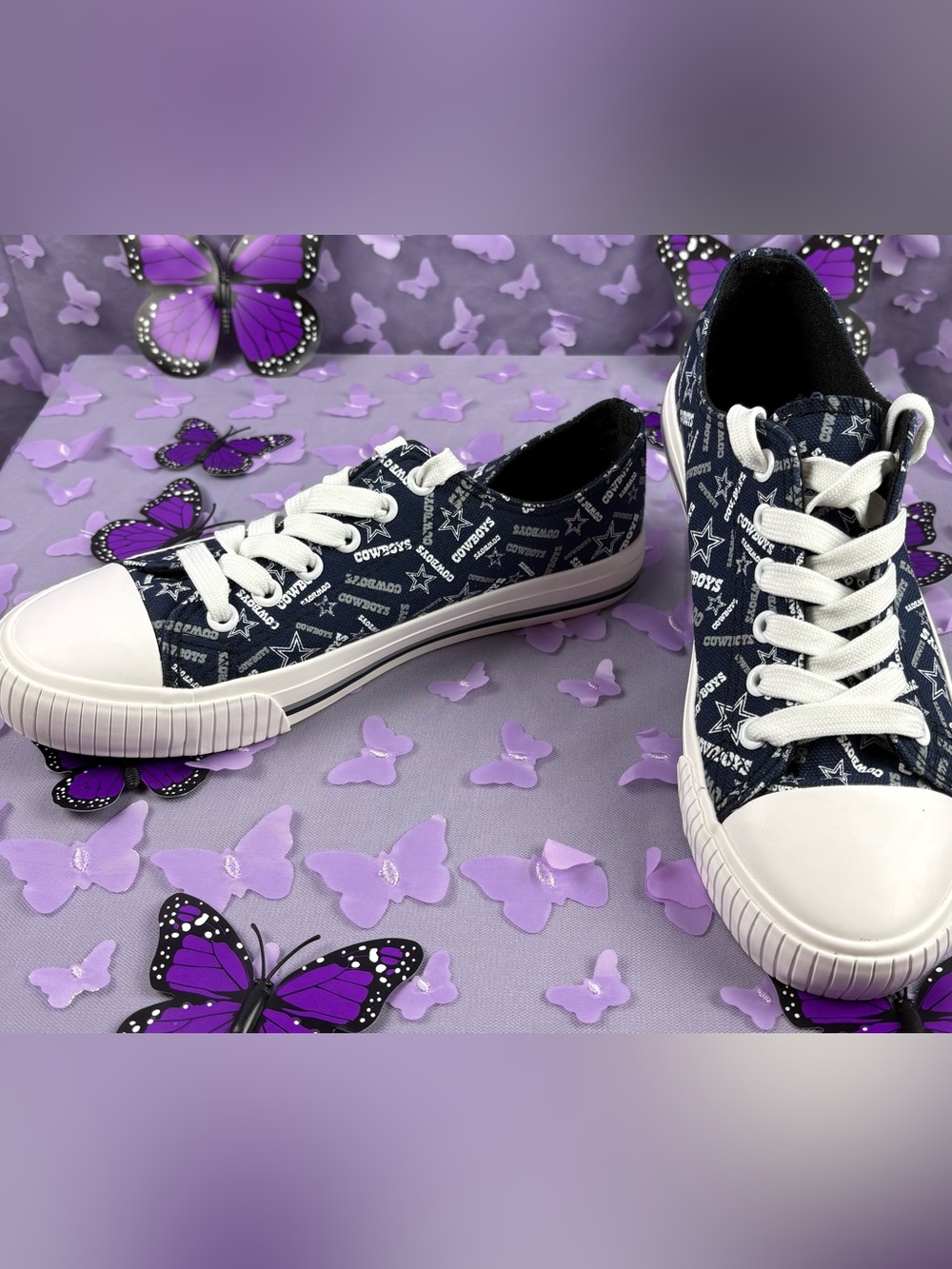 Women's Dallas Cowboys Lace-Up Canvas Sneakers